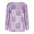 thumbnail image 4 of Mode Décontractée Femmes Col Rond Imprimé Simple Boutonnage Manches Longues Hauts Blouse, 4 of 8