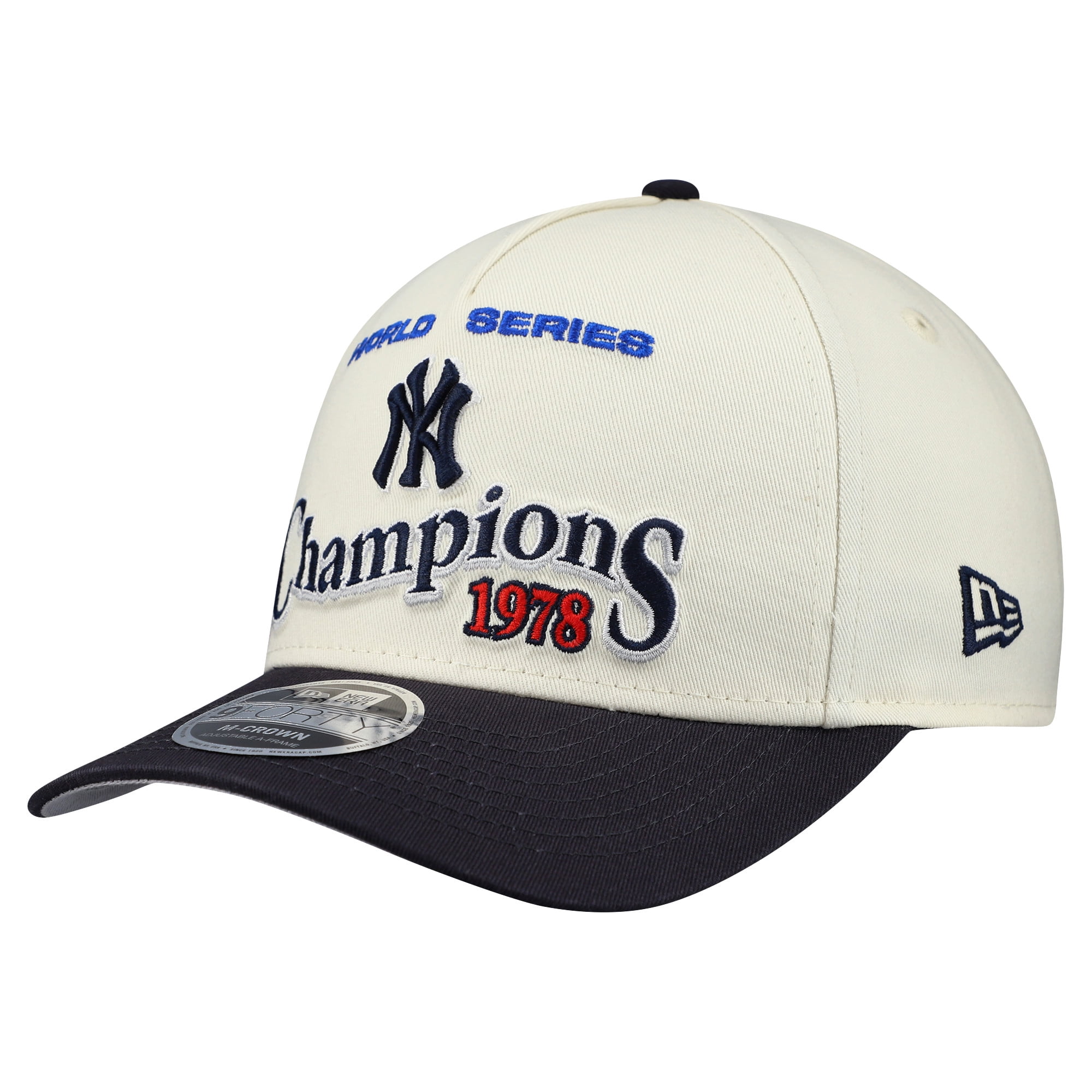 Men's New Era Cream/Navy New York Yankees World Series 9FORTY M