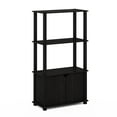thumbnail image 1 of Furinno Brahms 4-Tier Multipurpose Bookcase/Bookshelf/Display Shelf/Display Rack with Door, Espresso/Black, 1 of 4