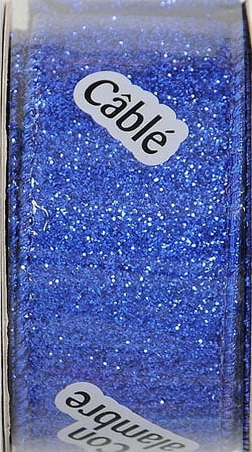 Offray Ribbon, Royal Blue 1 1/2 inch Wired Edge Metallic Ribbon for Wedding, Crafts, and Gifting, 9 feet, 1 Each