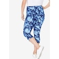 thumbnail image 2 of Woman Within Plus Size Stretch-Cotton Knit Pull-On Printed Capri Leggings, 2 of 3