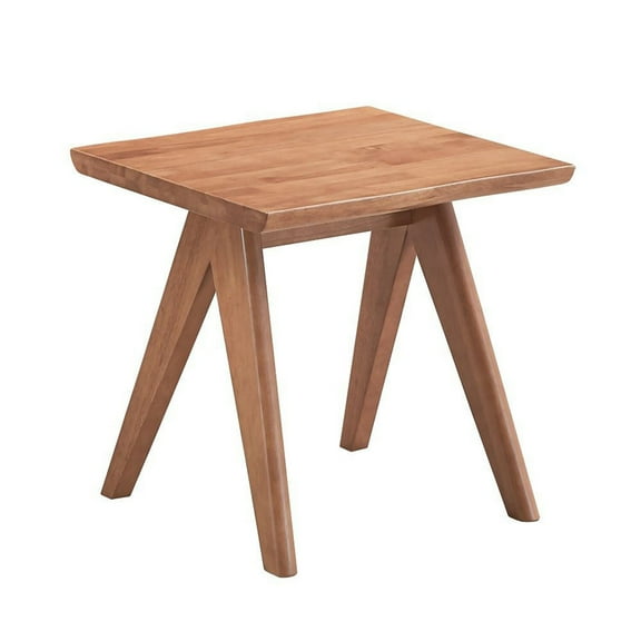 Tina 22 Inch Side End Accent Table-Angled Legs-Natural Wood Brown Finish