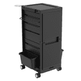 thumbnail image 5 of Lockable Hair Salon Trolley Cart with 2 Keys and Wheels, Rolling Cart Tool Trolley with 6 Trays & 3 Heat Resistant Holder, 5 of 9