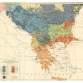 thumbnail image 2 of Vintage Maps 21x20 Black Modern Framed Museum Art Print Titled - Ethnographic Map of the Balkan Peninsula 1918, 2 of 4