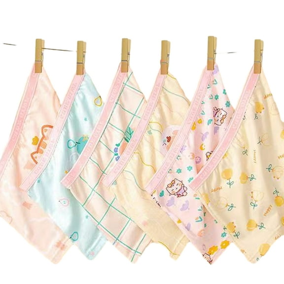 Esaierr Kids Little Girls Underwear Big Girls Four Corners Shorts Undies Toddler Baby Cotton Soft Boxer Briefs Panties Cartoon 2-13 Years (Pack of 4)