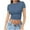 Navy, variant on Annhoo Crop Tops for Women Summer Slim Stretchy Short Sleeve Crewneck Tees Basic Solid Color Tight T-Shirts