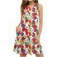 thumbnail image 1 of Robes Robe d'Été Robes d'Été pour Femmes Plage Florale T-Shirt Robe Décontractée Poches Boho Robe Débardeur Beige TTG, 1 of 5
