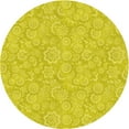 thumbnail image 1 of Ahgly Company Machine Washable Indoor Round Transitional Canary Yellow Area Rugs, 3' Round, 1 of 7