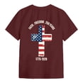thumbnail image 6 of Duqingm 250th Anniversary Usa Shirt Patriotic Shirts for Women 5th of July T Shirts American Flag Graphic Tees Tops Raglan Short Sleeve Fourth of July Outfits Wine,M, 6 of 7