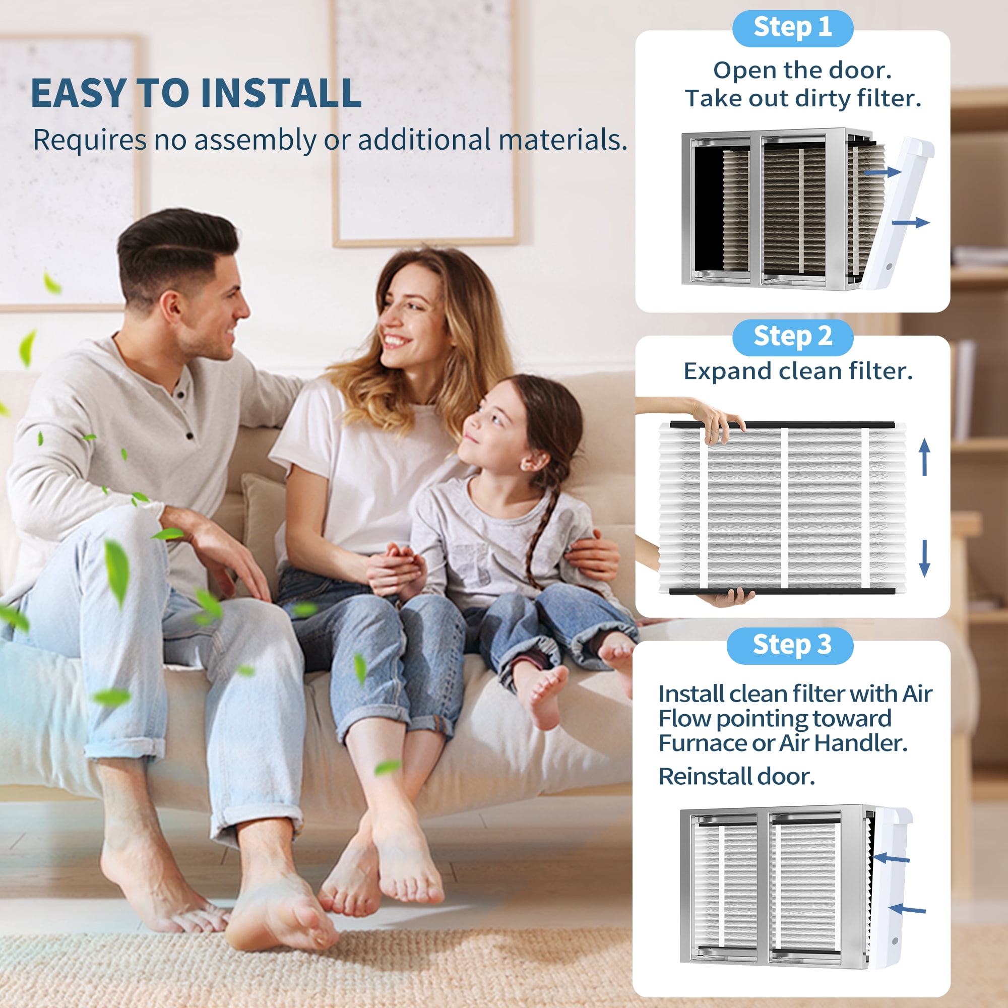SNAPZY 113 110 Replacement Filter Compatible with AprilAire Air Purifier Models 1110, Merv 13 Whole House Furnace Filters Size 16x20x4, 2-Pack