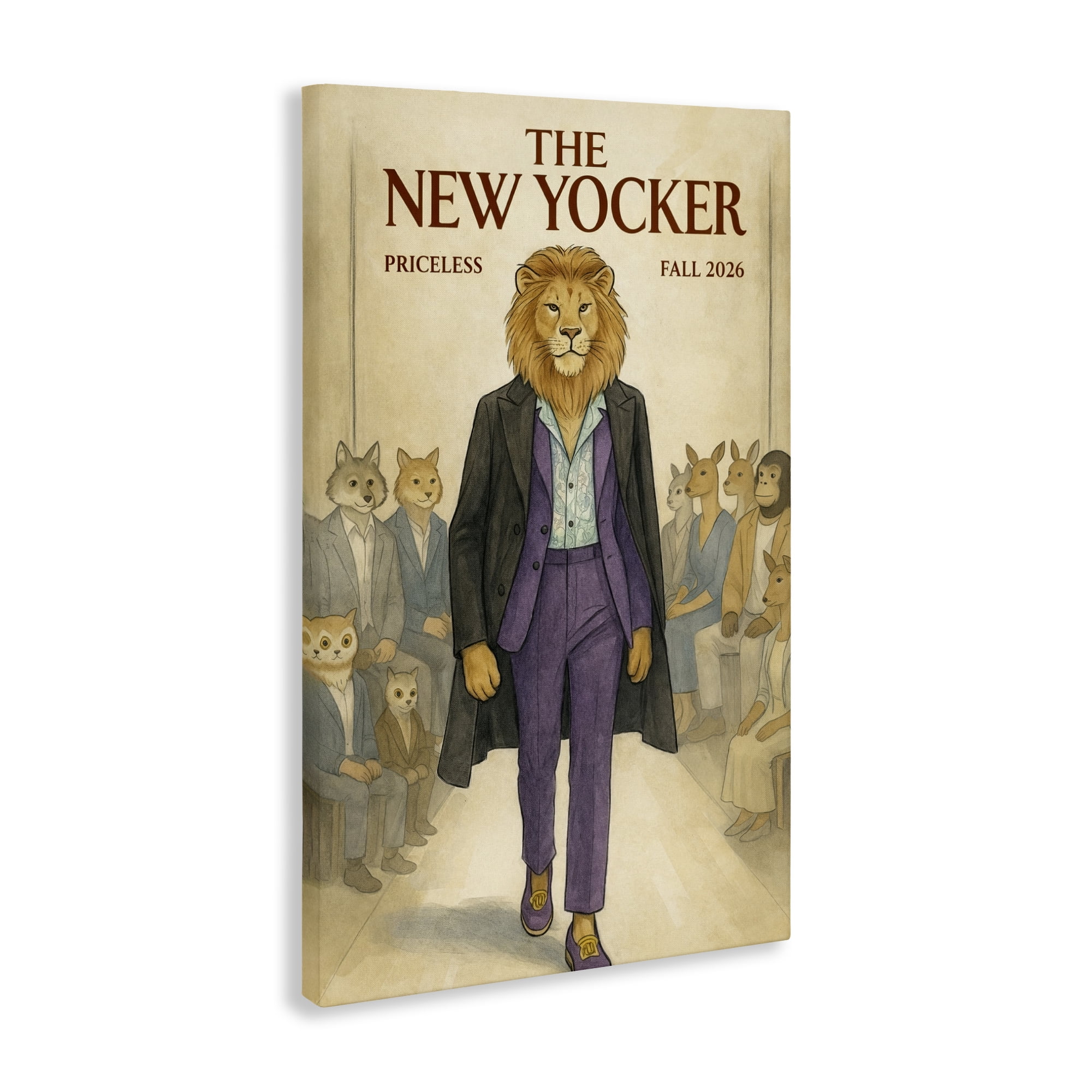 Stupell Industries New Yocker Lion Model Canvas Wall Art, design by Grotto Studios