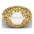 thumbnail image 1 of Bague de Mariage Cocktail pour Femmes en Argent Sterling 925 avec Perle Ronde de 3,3 CT et Vermeil Doré, 1 of 3