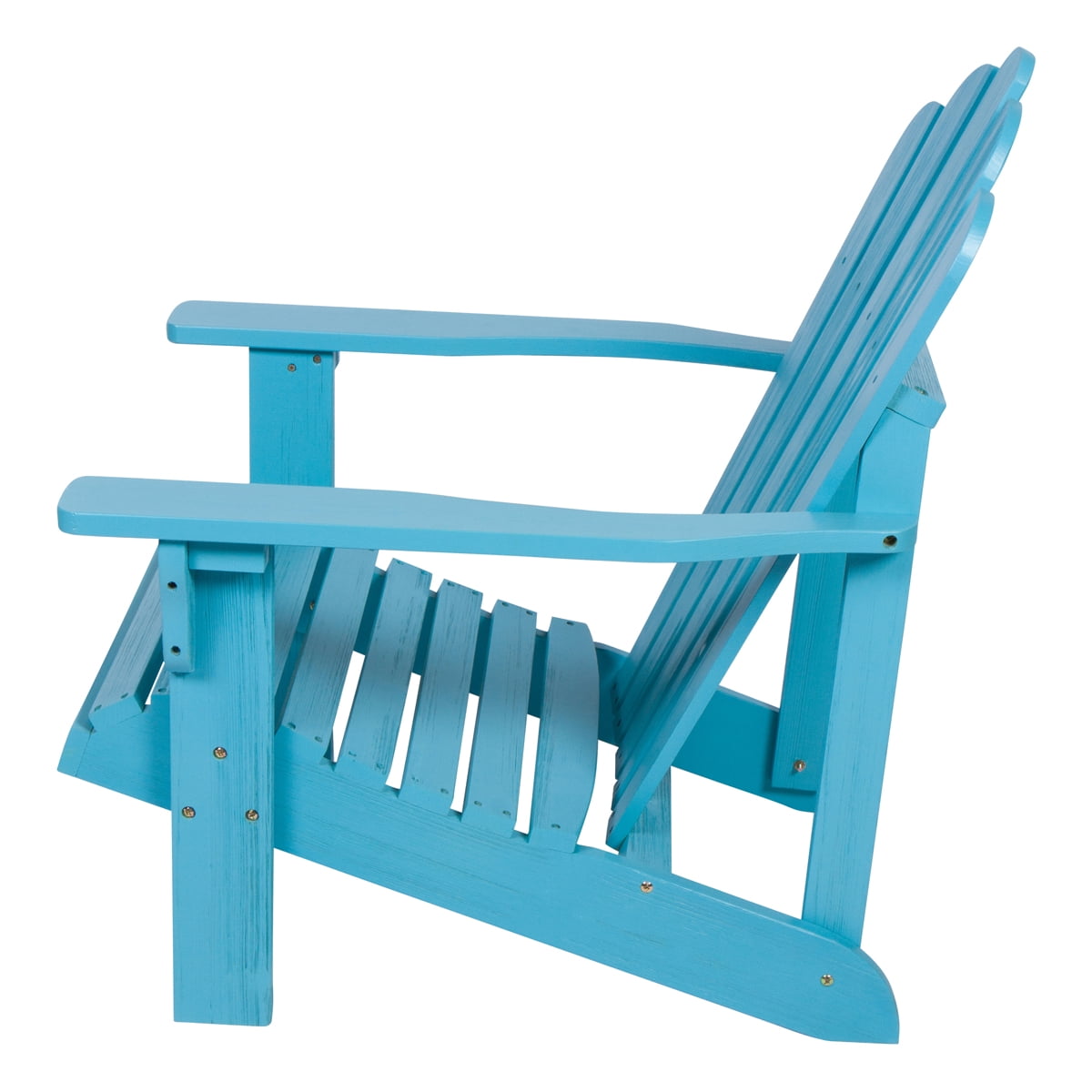 Shine Company Traditional Cedar Wood Patio Porch Adirondack Chair in Blue