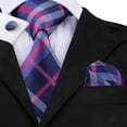 thumbnail image 5 of Dubulle Corbatas de seda tejidas para hombre, color rosa y azul, para boda, 5 of 5