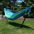 thumbnail image 5 of Sunnydaze 2-Person Cotton Brazilian Hammock with Stand, 400 lb Capacity - Beach Oasis, 5 of 9