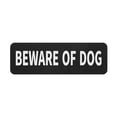 thumbnail image 1 of Uxcell 1 paquete de letreros de jardín Cuidado con el perro 3x9 pulgadas letreros de perro duraderos señalización de seguridad para perros letras blancas sobre fondo negro, 1 of 7