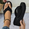 thumbnail image 2 of ShiShine Women's Multi Strap Toe Post Wedge Flip Flops Casual Summer Beach Comfort Sandals, 2 of 4