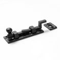 thumbnail image 7 of Renovators Supply Door Lock Latch 4" Black Wrought Iron Ball Tip Styled Necked Offset Slide Bolt Latch w/Screws, 7 of 7