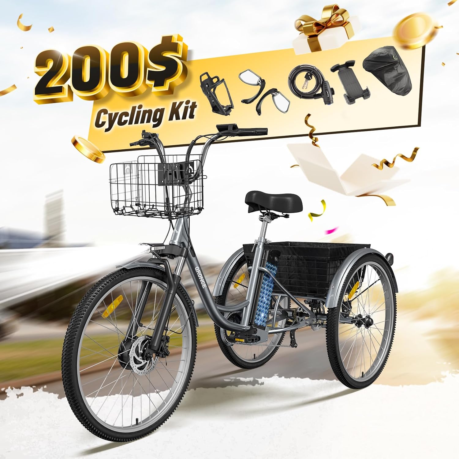26" Electric Bikes for Adults 1000W Peak Motor up to 70 Miles Range 28 mph Max Speed Full Suspension Ebike 36V 13.5AH Removable Battery E-Mountain Bikes 7 Speed, Adjustable Handlebar, UL2849 by SGS