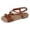 Brown, variant on Rokment Women's Bohemian Roman Flat Dress Sandals Beach Fashion Casual Braided Leather Ropes Walking Flip Flops Comfortable Walking Slingback Summer Shoes Black Size 6.5