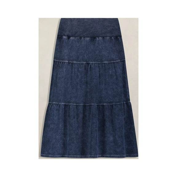 Hard Tail Tiered Knee Length Skirt T-229