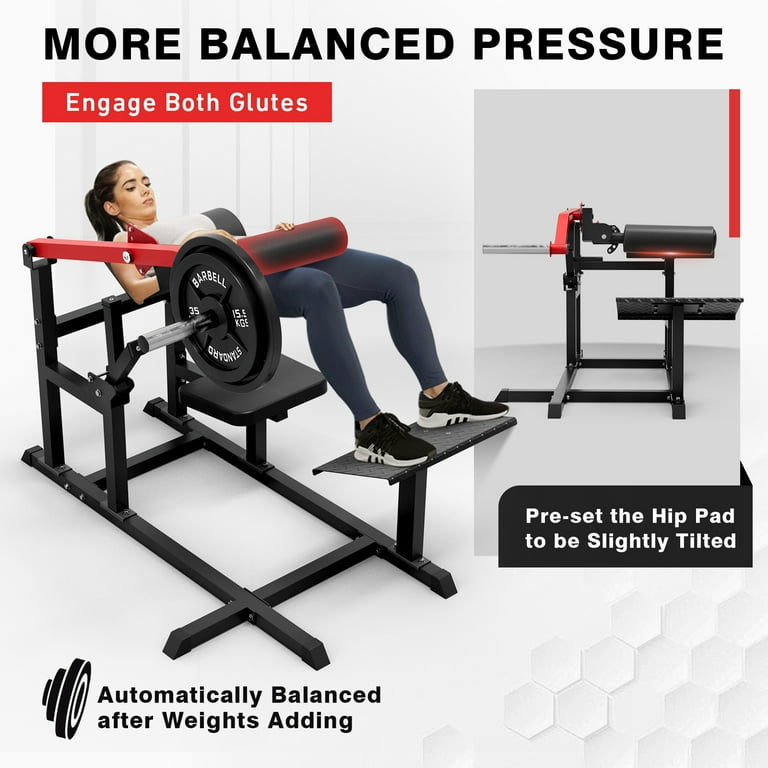 Syedee Hip Thrust Machine, Plate-Loaded Glute Bridge