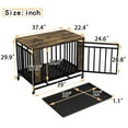 thumbnail image 2 of ZephyPaws Dog Crate Furniture for Medium Dogs,Dog House Dining Table with Iron Door and Tray for Medium/Small Dogs Indoors, Vintage Wooden Color, 2 of 7