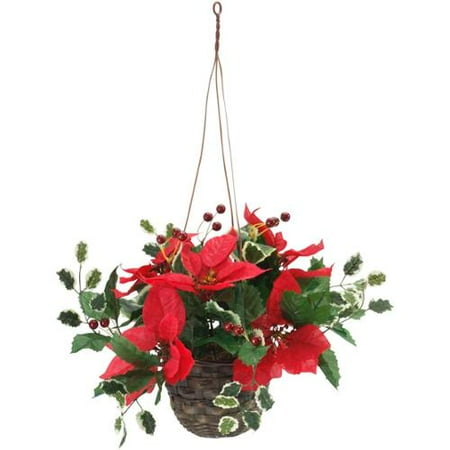 Miles Kimball Poinsettia Hanging Basket  Walmart.com