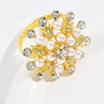 thumbnail image 3 of Flower Pearl Rhinestone Napkin Ring Holder Gold Suitable for Wedding Party Home Kitchen Dining Table Linen Accessories 6 Piece Set, 3 of 5