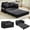 Dark Gray, variant on Puremind 103" Pull Out Sofa Bed with Double Storage Chaise, Corduroy U Shaped Convertible Sectional Sleeper Sofa for Living Room, Beige