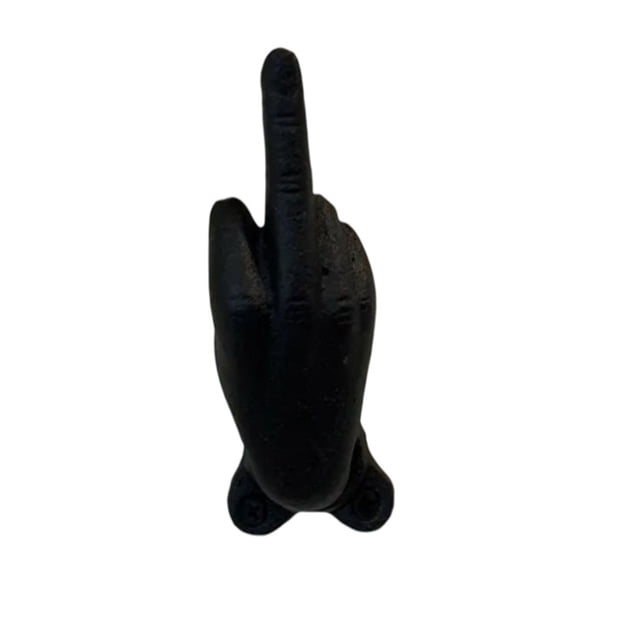 Great promotion! Black Hand Gesture Middle Finger Statue Personality Sculpture For Gothic Home Desk Decoration Unique Birthday Gifts