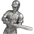 thumbnail image 5 of 12" x 16" Silver Polystone Baseball Player Sculpture, by DecMode, 5 of 11