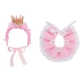 thumbnail image 1 of Pet Princess Costume With Durable Pet Collars, Exquisite Workmanship On Unique Three-Tier Lace, Adjustable And Comfortable For Cats And Small Dogs In Pink, 1 of 7