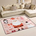 thumbnail image 2 of SKYSONIC Pink Christmas Santa Claus Non-Slip Area Rug, Penguin Snowman Floor Carpet Comfort Floor Mats Decor for Indoor Front Porch Living Room Bedroom Kitchen, 36"x24", 2 of 5