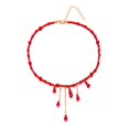 thumbnail image 2 of SeekLGT Blood Necklace Gothic Blood Drop Fringe Necklace Dripping Blood Choker Beaded Tassels Vampire Jewelry Accessories Halloween Costume Statement Piece for Women, 1 pc, 2 of 8
