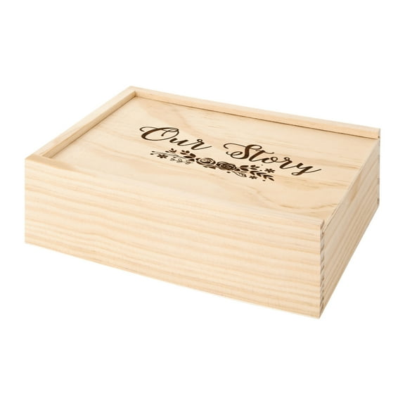Koyal Wholesale Laser Engraved Wedding Wooden Photo Box, Our Story