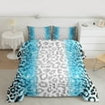 thumbnail image 2 of jejeloiu Wild Cheetah Pattern Full Size Comforter Sets,Blue Glitter Print Bedding Comforter Set,Jungle Animal Bedding Sets For Boys Girls,Super Cozy Room Decor Reversible,3pcs, 2 of 8
