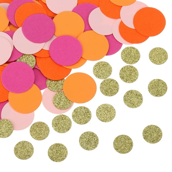 100Pcs Round Confetti Glitter Confetti Decor,Rose Red,Orange,Pink,Yellow,Gold