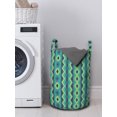 thumbnail image 3 of Chevron Laundry Bag, Vertical Borders with Zigzag Stripes Vintage Geometric Abstract, Hamper Basket with Handles Drawstring Closure for Laundromats, 13" x 19", Pale Green Sea Green, by Ambesonne, 3 of 4