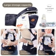 thumbnail image 4 of Ficcug 6-in-1 Baby Carrier with Hip Seat, Ergonomic Baby Wraps Carrier, Head Support and Breathable Mesh for Newborn Toddlers up to 44 lbs, Navy, 4 of 8