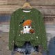 thumbnail image 1 of Ailaofu Women's Halloween Printed Round Neck Casual Sports Long Sleeve Sweatshirt Top Sweatshirt Loose Soft Long Sleeve Pullover Tops, 1 of 6