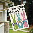 thumbnail image 2 of Easter Bunny House Flag - 28x40" Double-Sided Welcome Rabbit with Bow Spring Large Garden Yard Outdoor Easter Colorful Decorations, 2 of 6