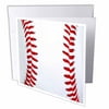 3dRose Baseball Sports Fan Stitches Vertical - Greeting Cards, 6 by 6-inches, set of 6