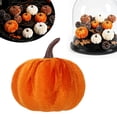 thumbnail image 2 of Velvet Pumpkin Set 3-Pack Fall Artificial Pumpkins in Assorted Colors for Farmhouse Table Centerpiece, 2 of 9