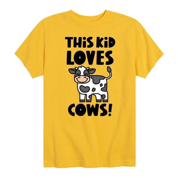 Instant Message - This Kid Loves Cows - Toddler & Youth Short Sleeve Graphic T-Shirt