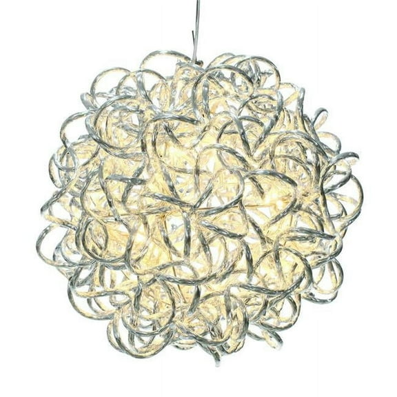 Vickerman X24S0601 6 in. 40 Light Spiral LED Ball, Silver & Warm White