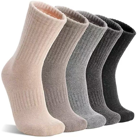 OQRKI Merino Wool Hiking Socks for Women Men Thermal Warm Winter Boot Crew Cushion Work Ladies Socks 5 Pairs Hiking Socks Women