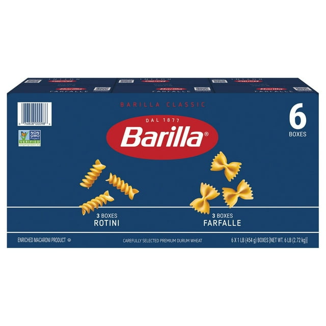 Barilla Pasta Rotini & Farfalle, Variety Pack, 1 lb., 6 pk.