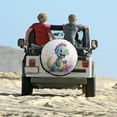 thumbnail image 6 of Camper Spare Tire Cover 12inch Watercolor Drawing Of A Baby Dinosaur Weatherproof Universal Wheel Protectors Green Dinosaurs Fit for SUV Truck Travel Trailer Waterproof Wheel Cover, 6 of 8