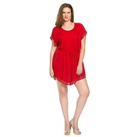 Fourever Funky Swim Suit Cover Up Plus Size Vibrant Red Fourever Funky Swim Suit Cover Up Plus Size Vibrant Red